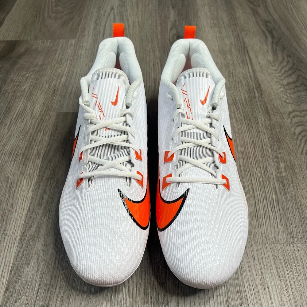 New Nike Vapor Edge Speed 360 2 White Brilliant Orange FQ4045-100 Cleats Size 15